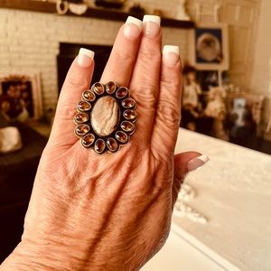 Gemstone and sterling silver ring